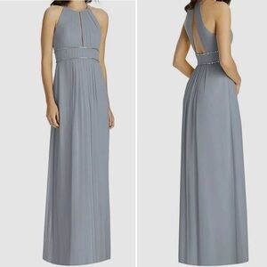 NWT Jenny Packham Dessy Group Chiffon Rhinestone Beaded Maxi Dress Gown JP1023
